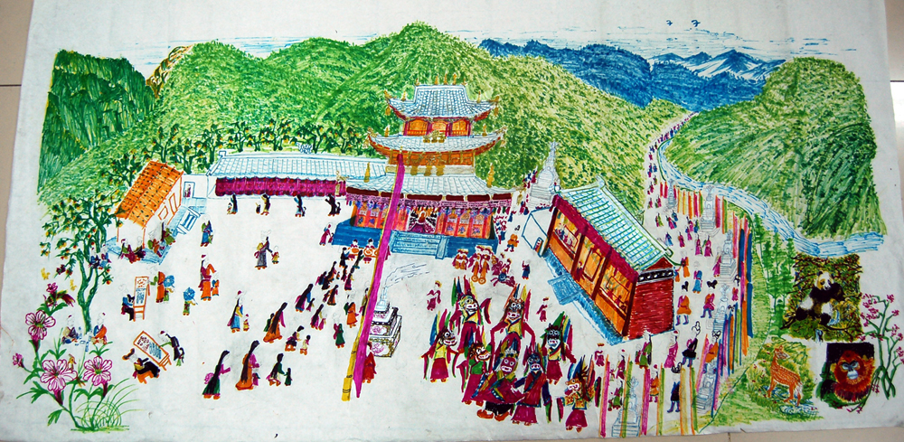 嘛智节传统手绘画 （摄于2005年8月28日）.jpg